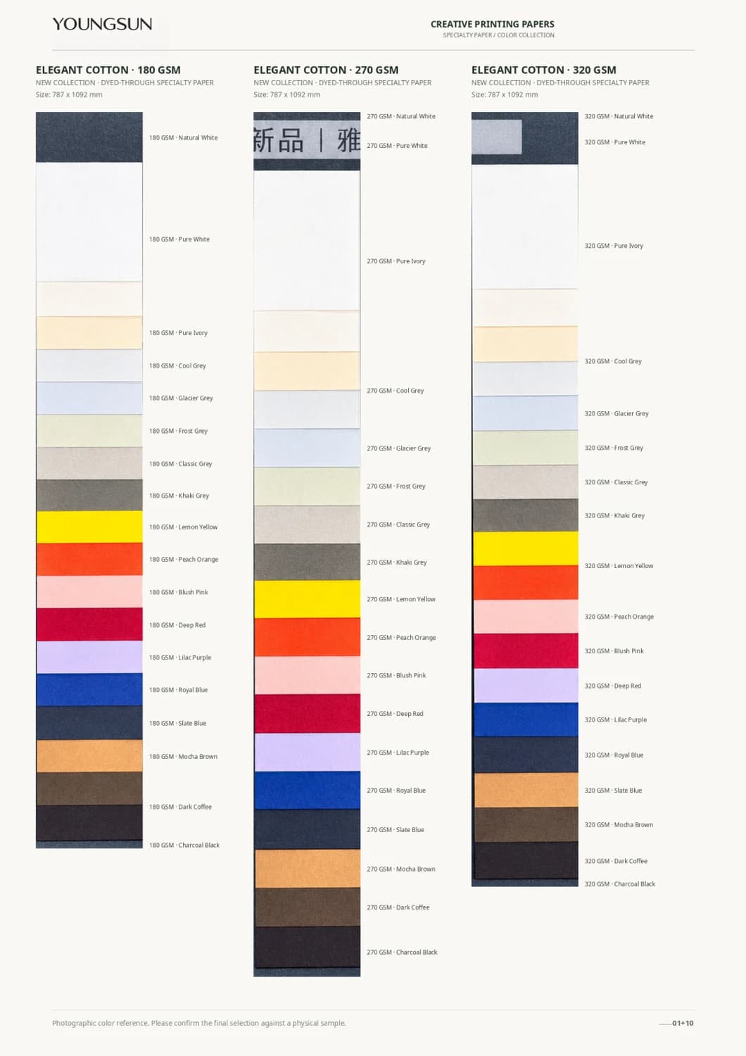 Elegant Cotton Paper - 180 Gsm + 270 Gsm + 320 Gsm sample page