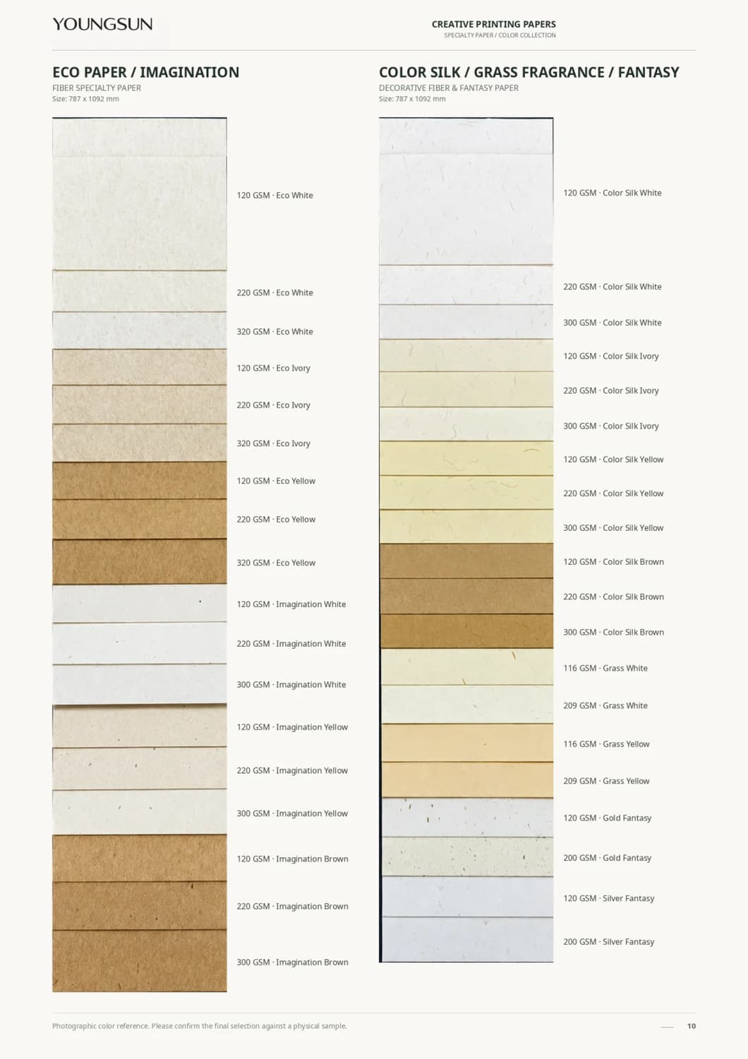 Eco Paper + Imagination Paper + Silk Texture Paper + Color Grass Fantasy Paper sample page