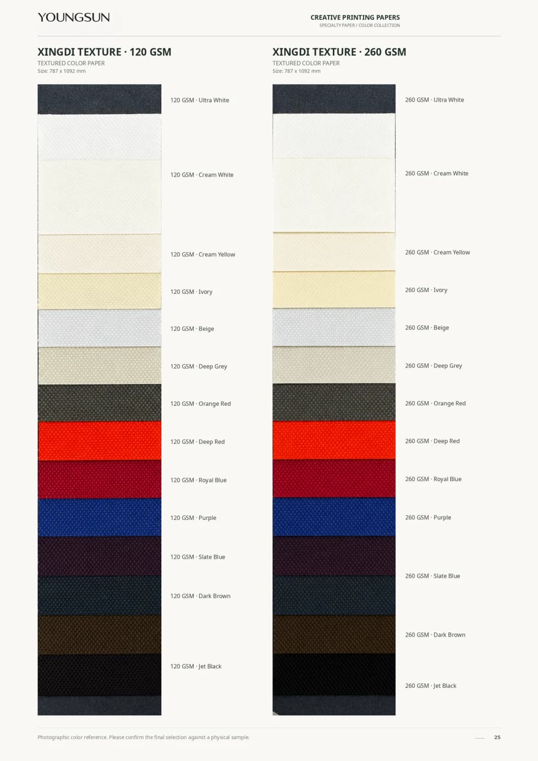 Xingdi Textured Paper - 120 Gsm + 260 Gsm sample page