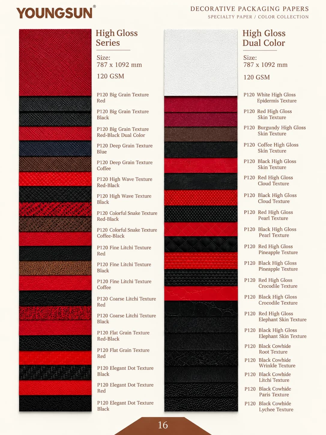 High Gloss Dual Color+High Gloss Cowhide Leather sample page