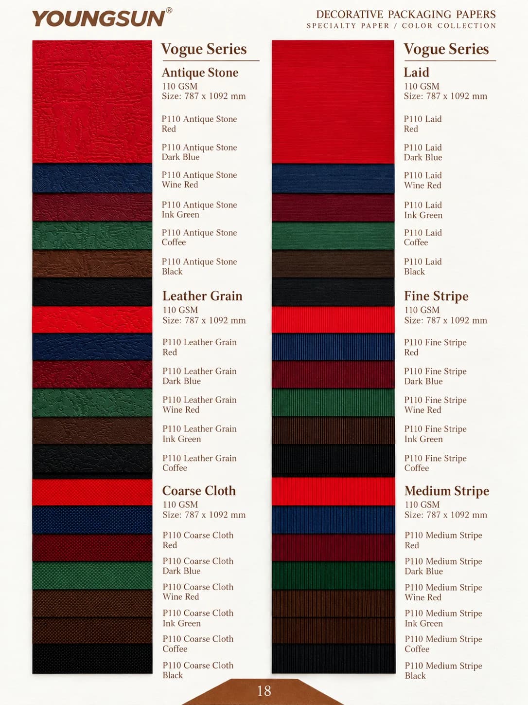 Vogue Series Antique Stone+Leather+Coarse Cloth+Laid+Fine Stripe+Medium Stripe sample page