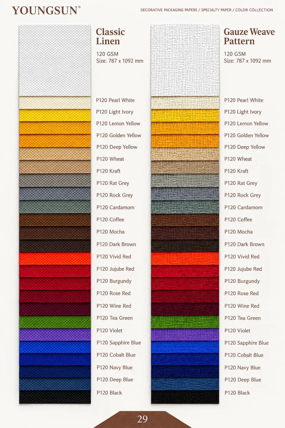 Classic Linen+Gauze Weave sample page