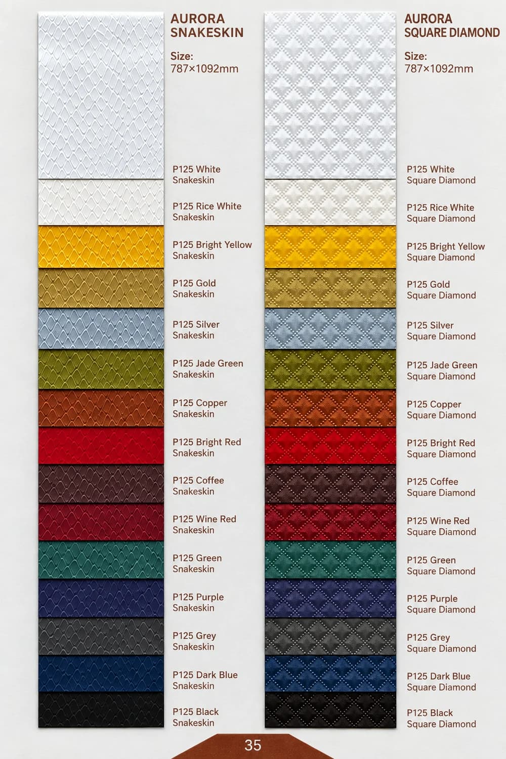 Aurora Snakeskin+Square Diamond sample page