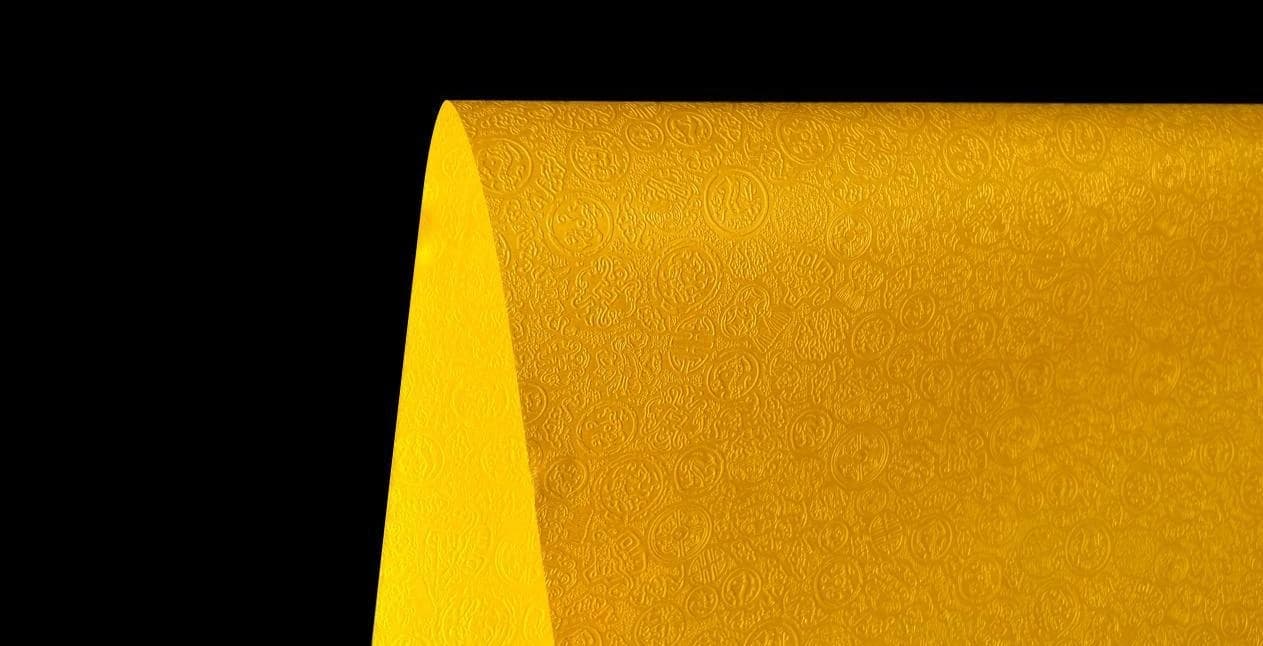 Ancient Rhythm — actual embossed paper sample