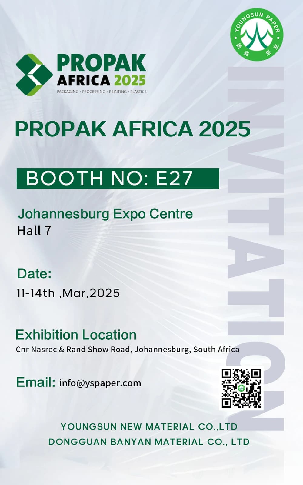Propak Africa 2025 YOUNGSUN invitation