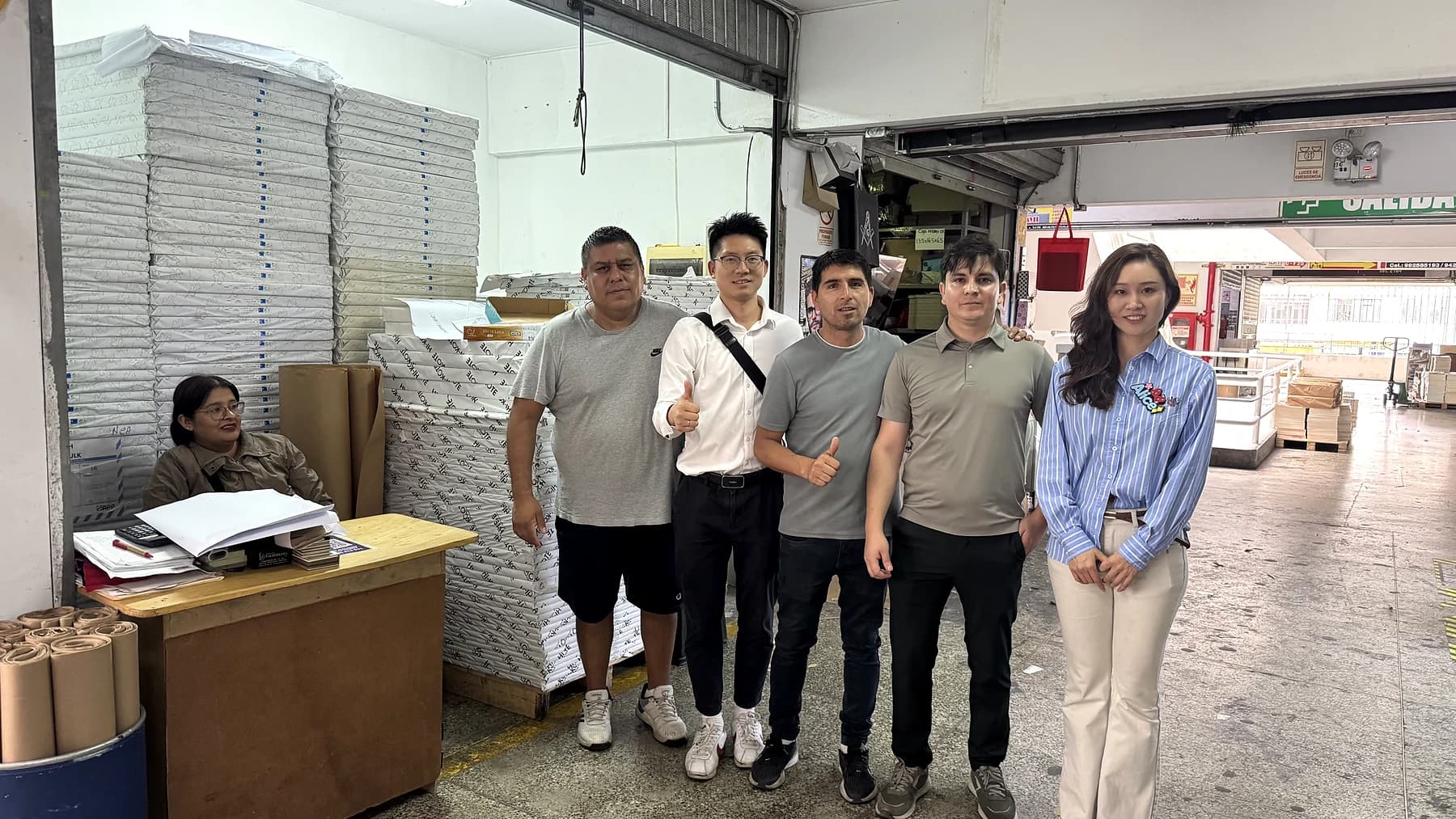 Meeting customers at a paper stock location